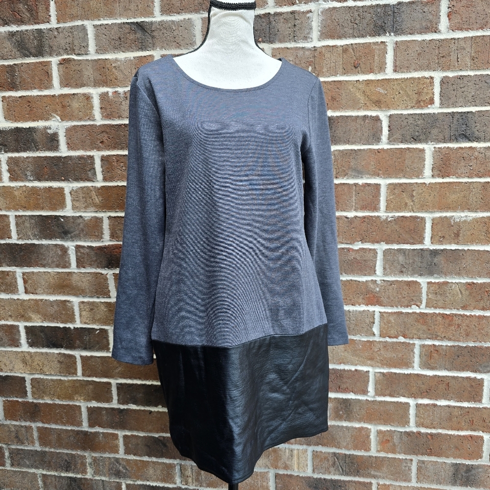 Banana Republic Long Sleeve Gray Black Dress